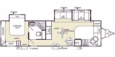 2008 Forest River Salem XL 362FKDS floorplan