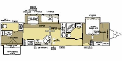 2008 Forest River Salem PT 402 2B floorplan