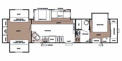 2008 Forest River Sandpiper 375QBQ floorplan