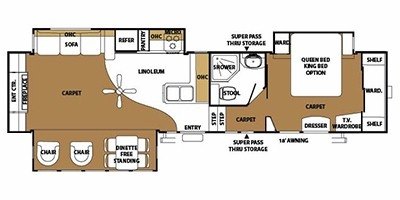 2008 Forest River Sierra 345RET floorplan