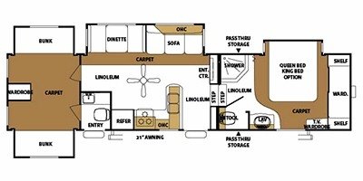 2008 Forest River Sierra 335QBQ floorplan