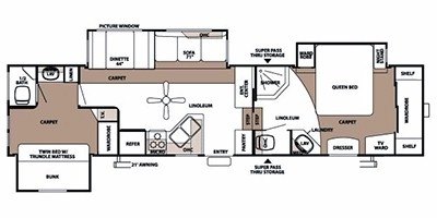 2008 Forest River Sierra 316BHT floorplan