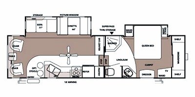 2008 Forest River Sandpiper 305RLW floorplan