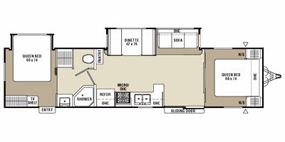 2009 Coachmen Spirit Of America 38DSB floorplan