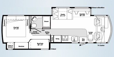 2009 Itasca Sunova 35J floorplan