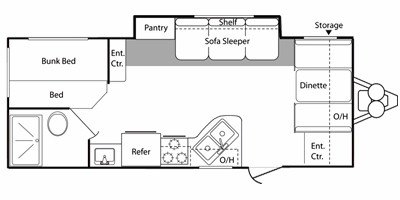 2009 Keystone Hideout 21FDS floorplan