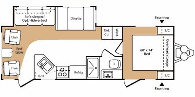 2009 Keystone Hideout 26RLS floorplan