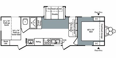 2009 Keystone Hideout 29FBS floorplan