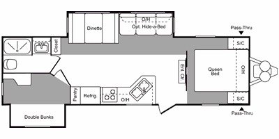 2009 Keystone Hornet 29RBDS floorplan