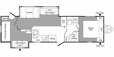 2009 Keystone Hornet 32BHDS floorplan