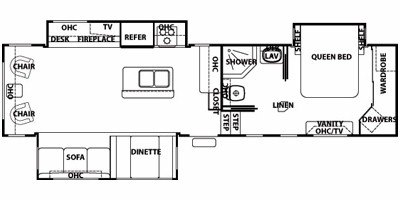 2009 Forest River Cedar Creek 34RLSA floorplan