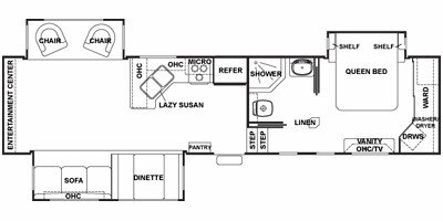 2009 Forest River Cedar Creek 34SATS floorplan