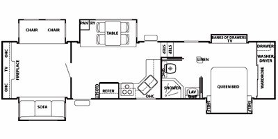 2009 Forest River Cedar Creek 36RD5S floorplan