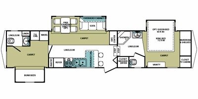 2009 Forest River Cardinal 3602 BH floorplan