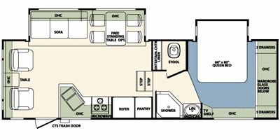 2009 Forest River Wildcat 29RLBS floorplan