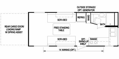 2009 Skyline Weekender Way-Lite Ramp Trailer 199W floorplan