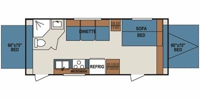 2009 KZ Coyote 19CR floorplan