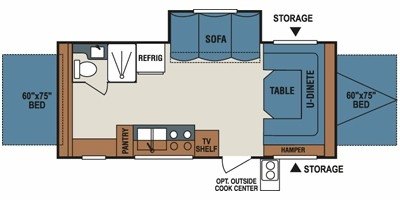 2009 KZ Coyote 23CMS floorplan