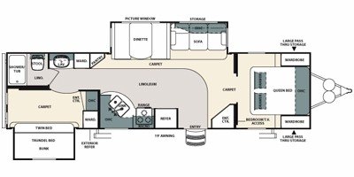 2009 Forest River Sandpiper 303BH floorplan