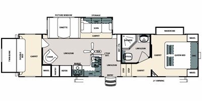 2009 Forest River Sandpiper 300BH floorplan