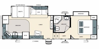 2009 Forest River Sandpiper 300RG floorplan