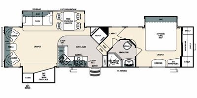 2009 Forest River Sandpiper 345RLG floorplan