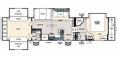 2009 Forest River Sandpiper 355QBQ floorplan