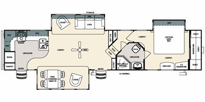 2009 Forest River Sandpiper 365RG floorplan