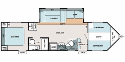 2009 Forest River V-Cross T31V BHS floorplan