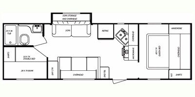 2009 Gulf Stream Gulf Breeze 27 BHS floorplan