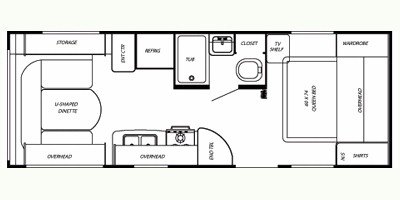 2009 Gulf Stream Gulf Breeze 23 BWL floorplan