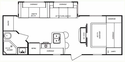 2009 Gulf Stream Gulf Breeze 26 QBS floorplan