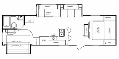 2009 Gulf Stream Emerald Bay 29 BHS floorplan