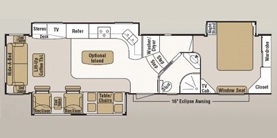 2009 KZ Escalade 37 KE floorplan