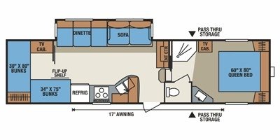 2009 KZ Sportsmen 315BH2 floorplan