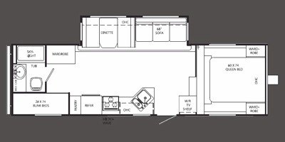 2009 Holiday Rambler Savoy® LE 27BHS floorplan