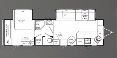 2009 Holiday Rambler Savoy® LX 32FKD floorplan