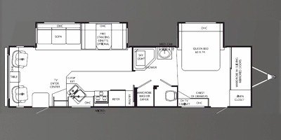 2009 Holiday Rambler Savoy® LX 34SKD floorplan