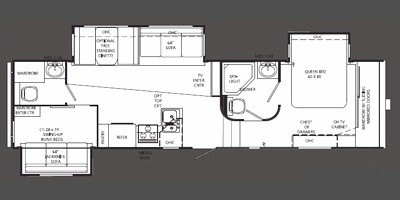 2009 Holiday Rambler Savoy® LX 31BHT floorplan