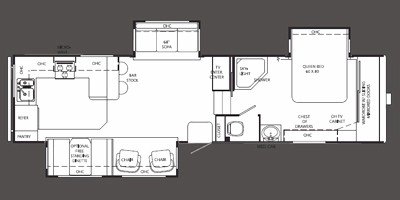 2009 Holiday Rambler Savoy® LX 32RKT floorplan