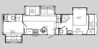 2009 Holiday Rambler Alumascape® 34BHT floorplan