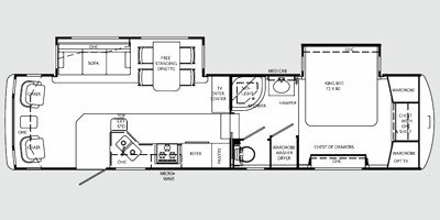 2009 Holiday Rambler Presidential Suite 33SCD floorplan