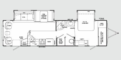 2009 Holiday Rambler Presidential Suite 34SKD floorplan