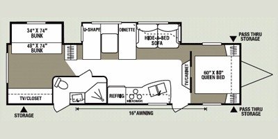 2009 KZ Durango D320BH floorplan