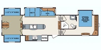 2009 KZ Durango D355BH floorplan