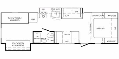 2009 Keystone Bullet 295BHS floorplan