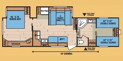 2009 KZ Spree 305BHS floorplan