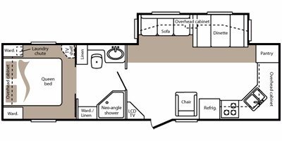 2009 Keystone Cougar Xlite 29FKS floorplan