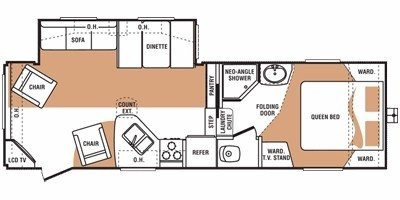 2009 Keystone Cougar Xlite 26RLS floorplan