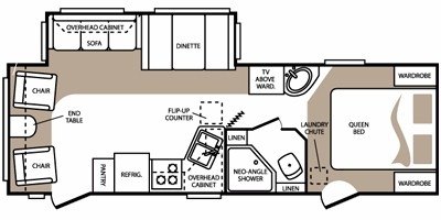 2009 Keystone Cougar Xlite 25RLSWE floorplan